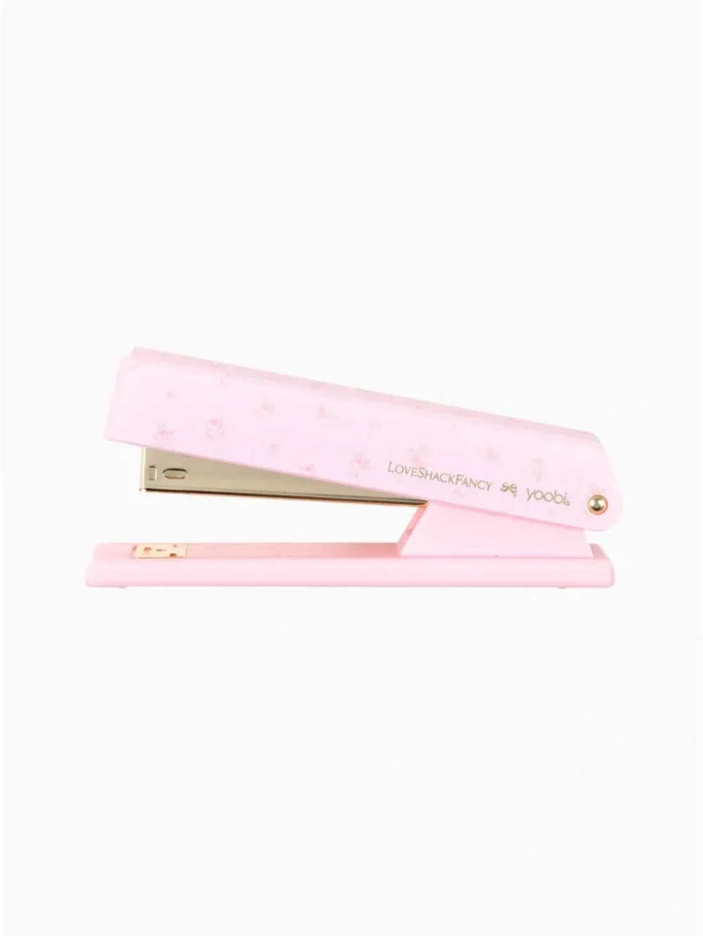 LoveShackFancy Pink and Gold Stapler Floral Print